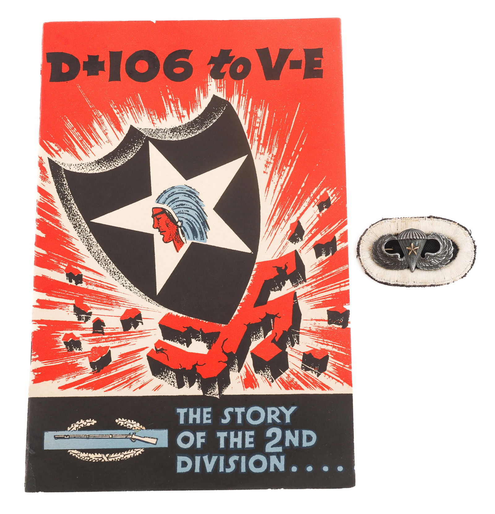 WWII US ARMY AIRBORNE WINGS WITH 508th OVAL & BOOK (1 of 7)