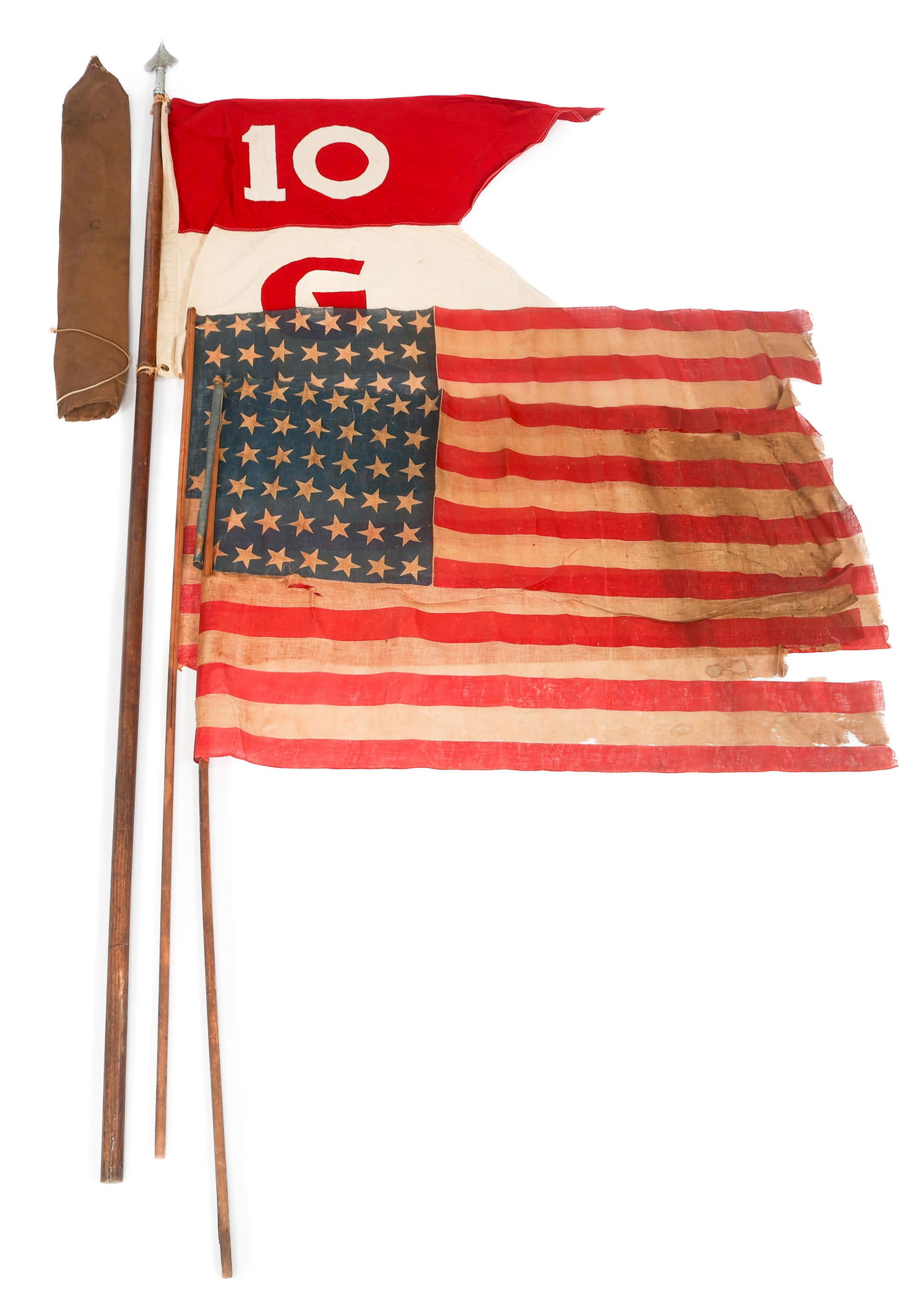 INDIAN WARS US 10th CAVALRY GUIDON & 44 STAR FLAGS (1 of 13)