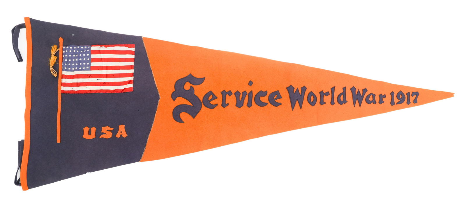 WWI US SERVICE WORLD WAR 1917 PENNANT (1 of 3)