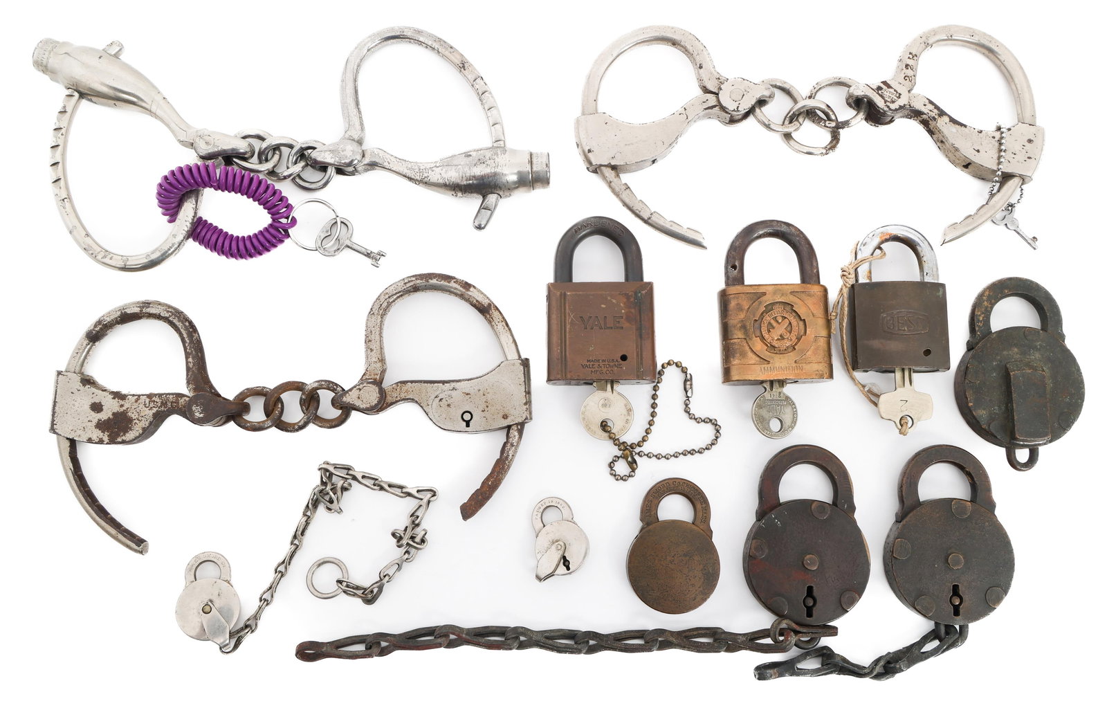 19TH C. - WWII US MILITARY HANDCUFFS & PADLOCKS (1 of 18)