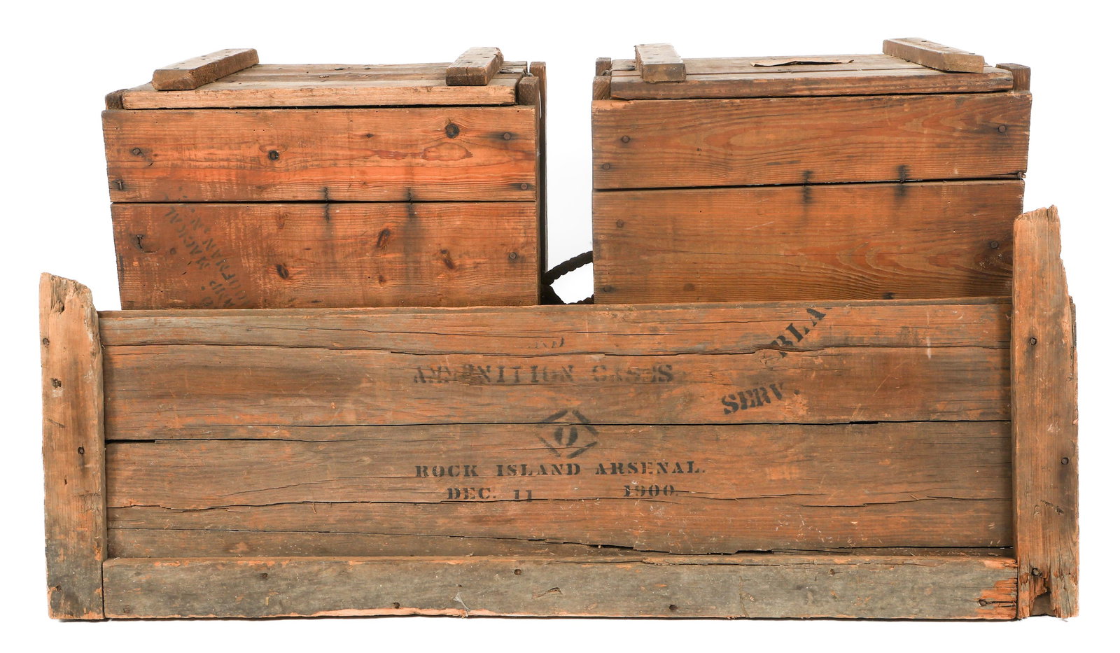 1900 - WWII US AMMUNITION CRATE PIECE & CRATES (1 of 15)