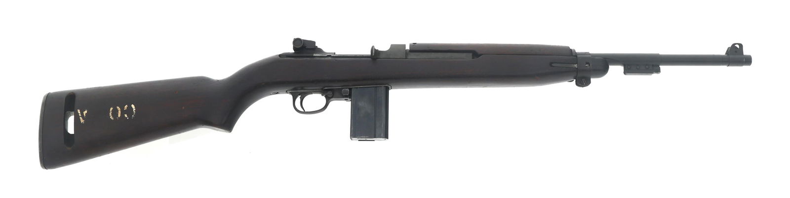 1943 NATIONAL POSTAL METER M1 .30 CALIBER CARBINE: 1943 NATIONAL POSTAL METER M1 .30 CALIBER CARBINE WWII 1943 US National Postal Meter Model M1 .30 caliber carbine. First production block. Receiver stamped National Postal Meter. Barrel stamped I.B.M.