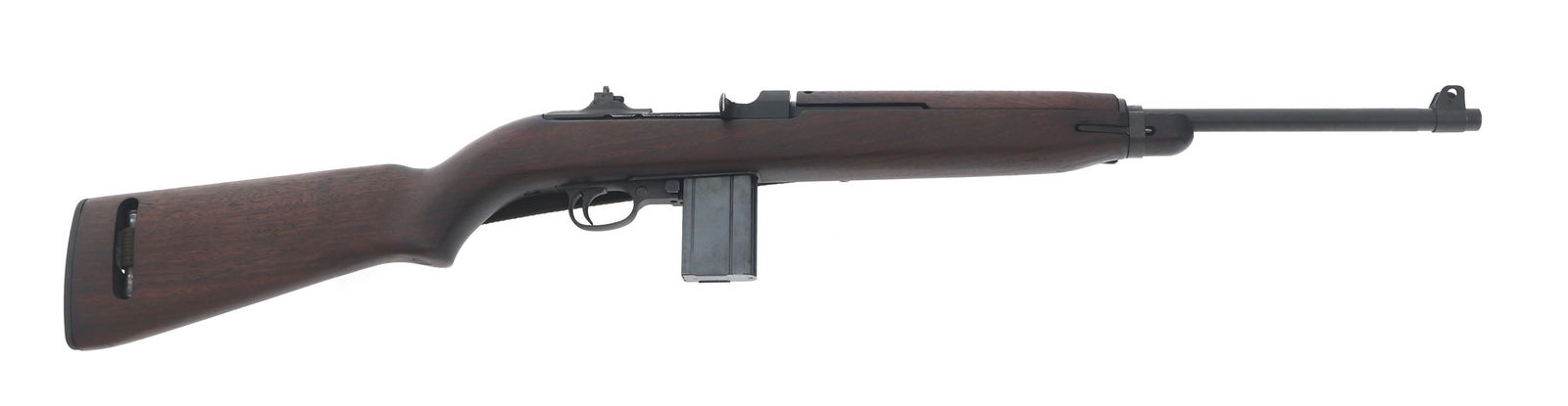 1943 WWII US SAGINAW S'G' M1 .30 CALIBER CARBINE: 1943 WWII US SAGINAW S'G' M1 .30 CALIBER CARBINE 1943 WWII US Saginaw S'G' M1 .30 caliber carbine. First production block. Muzzle gauges 2.0. Receiver stamped U.S. Carbine - Cal. 30 M1 and Saginaw S'G