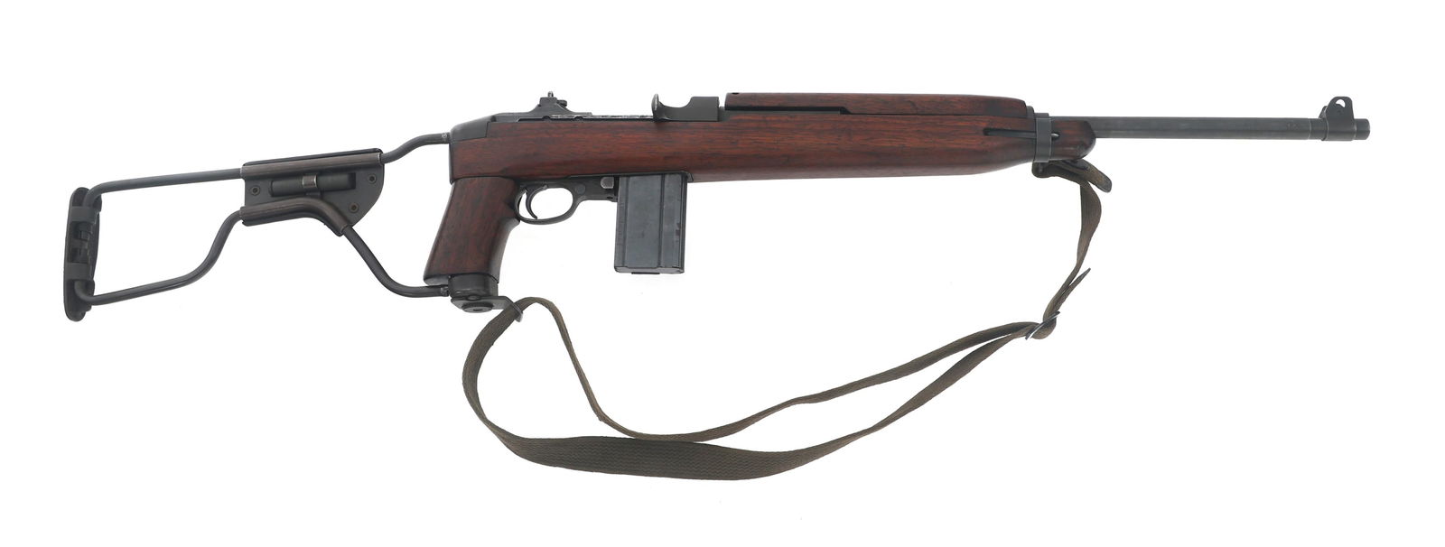 1ST BLOCK INLAND M1A1 .30 CAL PARATROOPER CARBINE: 1ST BLOCK INLAND M1A1 .30 CAL PARATROOPER CARBINE WWII 1943 1st Production Run Inland Division Model M1A1 .30 caliber Paratrooper Carbine. Type II receiver with narrow tang, round mill cut, 2 dismount
