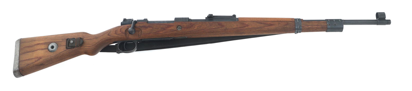 WWII GERMAN BRUENN dot CODE MODEL 98 7.92mm RIFLE: WWII GERMAN BRUENN dot CODE MODEL 98 7.92mm RIFLE WWII German Bruenn dot code Model 97 7.92x57mm caliber bolt action rifle. Serial number matches on barrel, bolt, firing pin, bolt sleeve, and cocking