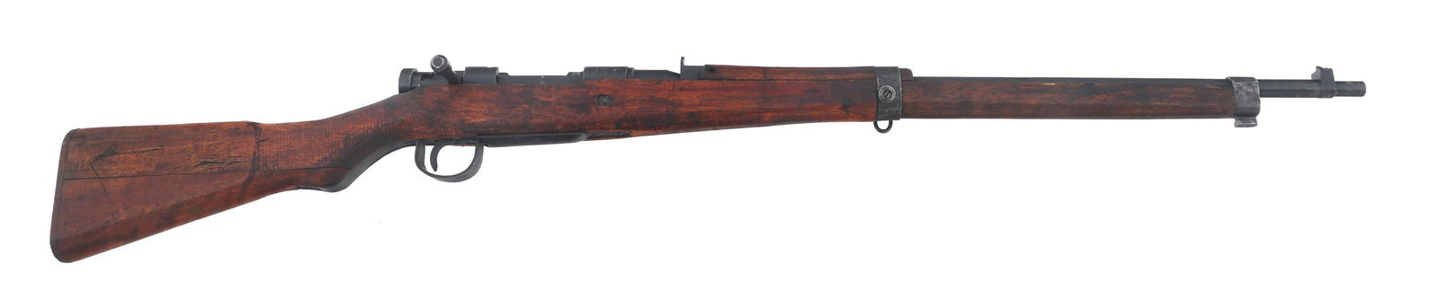 TOKYO JUKI KOGYO LAST DITCH TYPE 99 ARISAKA RIFLE: TOKYO JUKI KOGYO LAST DITCH TYPE 99 ARISAKA RIFLE Tokyo Juki Kogyo Last ditch Type 99 7.7x58mm caliber Arisaka rifle. Series 27. Ground Mum. Last ditch safety. Blued finish. Fixed sights. Wood stock w