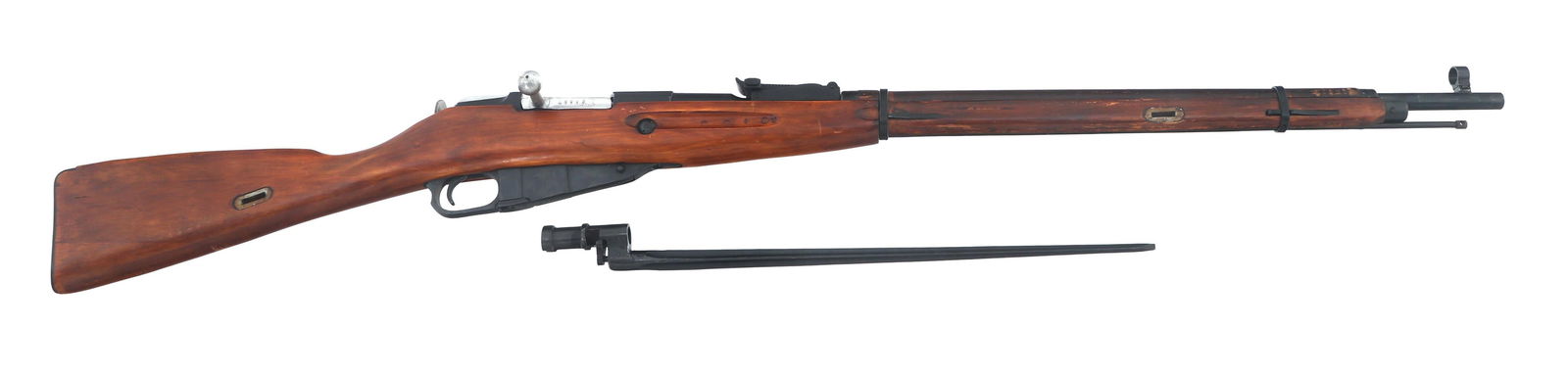 RUSSIAN TULA MODEL 91/30 7.62mm CALIBER RIFLE: RUSSIAN TULA MODEL 91/30 7.62mm CALIBER RIFLE 1934 Russian Tula Model 91/30 7362x54mmR caliber bolt action Mosin Nagant rifle. Import stamped CAI. Serial number matches on barrel, bolt, floor plate, a