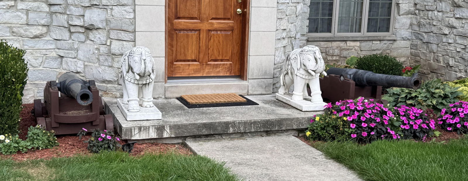 IRON VICTORIAN ARMY CANNON PAIR: IRON VICTORIAN ARMY CANNON PAIR Pair of large cast iron cannons from the British Victorian Army. Cannons measure 84" long and 12" wide at the breech. The bores measure 3" at the muzzle. Victorian Army