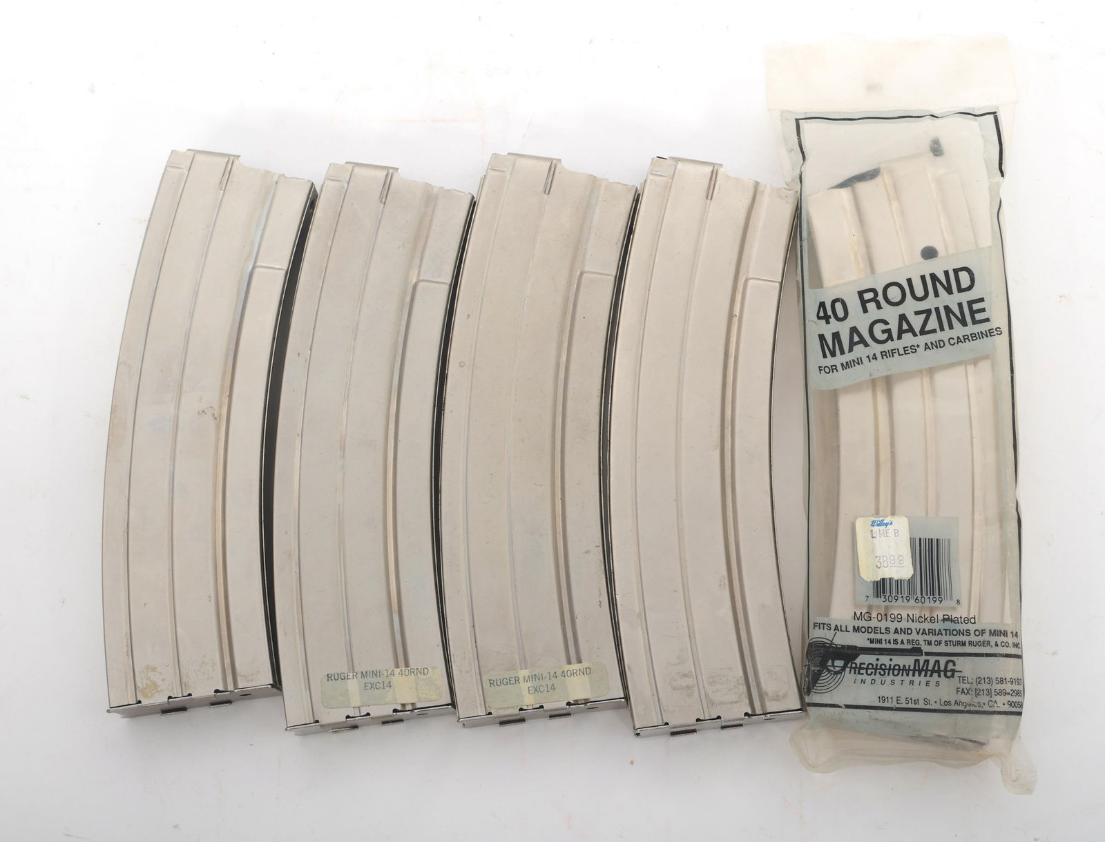 RUGER MINI 14 40 ROUND MAGAZINES: RUGER MINI 14 40 ROUND MAGAZINES Five Ruger Mini 14 40 round .223 caliber magazines. Size / Gauge: 223 Note: Shipping & Payment Shipping: In-house shipping is available. We remain committed to