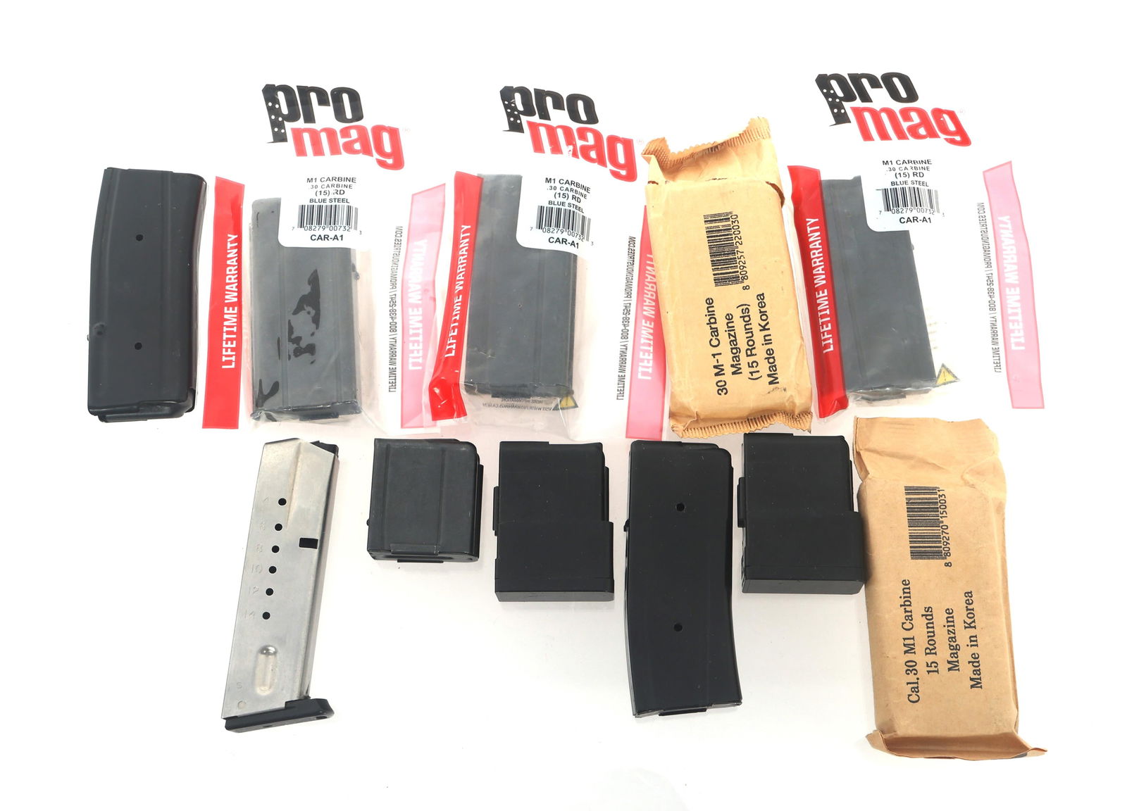 M1 CARBINE AND SMITH & WESSON MAGAZINES: M1 CARBINE AND SMITH & WESSON MAGAZINES 10 civilian M1 Carbine and one Smith & Wesson magazines. Manufacturers include ProMag, Universal Firearms, Smith & Wesson and more. Note: Shipping & Payment 