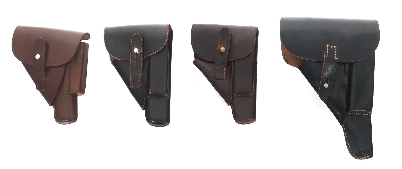 LEATHER PISTOL HOLSTERS - LOT OF FOUR (1 of 11)