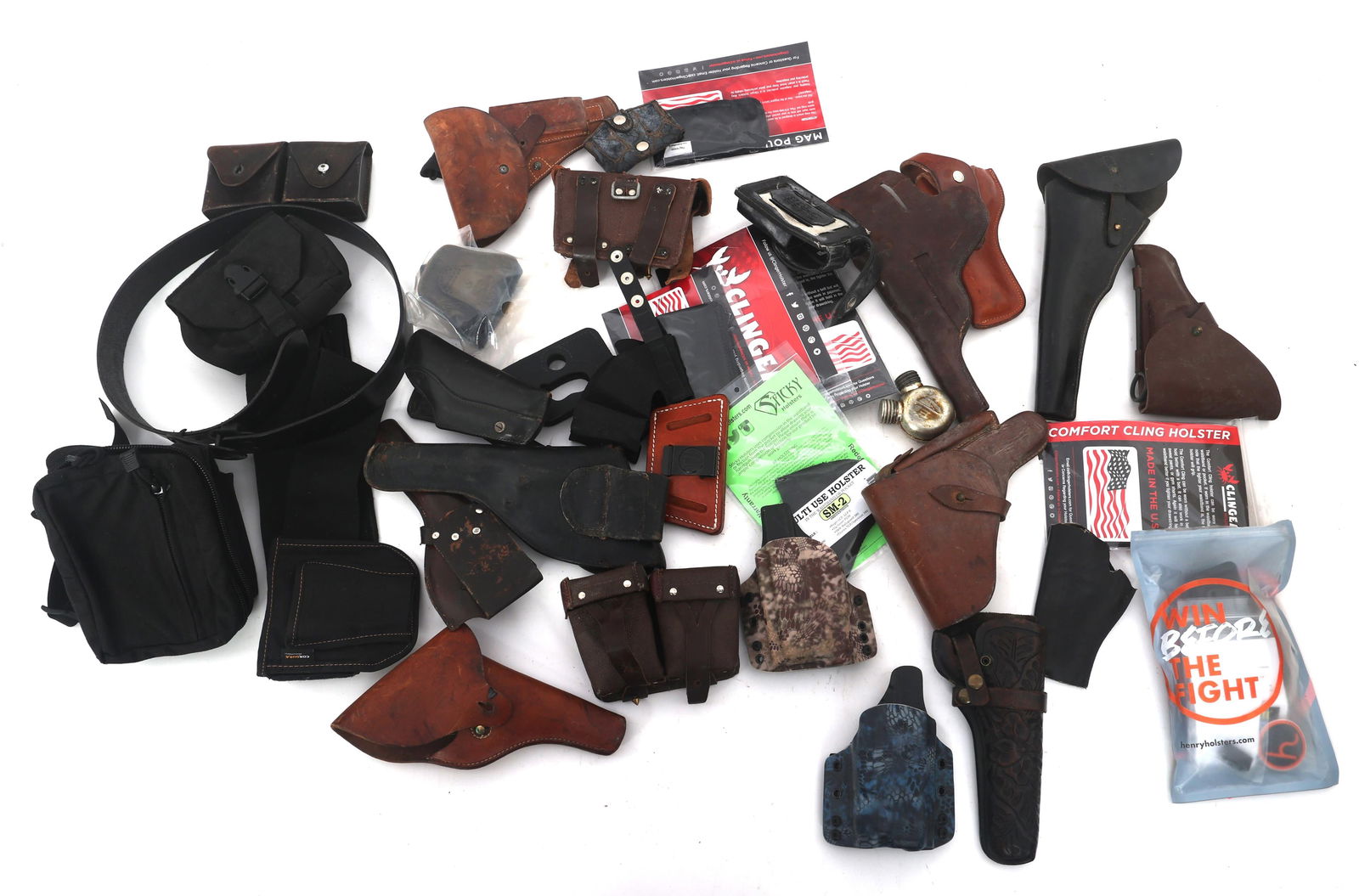 PISTOL AND REVOLVER HOLSTERS AND POUCHES: PISTOL AND REVOLVER HOLSTERS AND POUCHES Pistol and revolver holsters and pouches. Brands include Triple K, VNSH, Henry, Clinger, Sticky and more. Note: Shipping & Payment Shipping: In-house