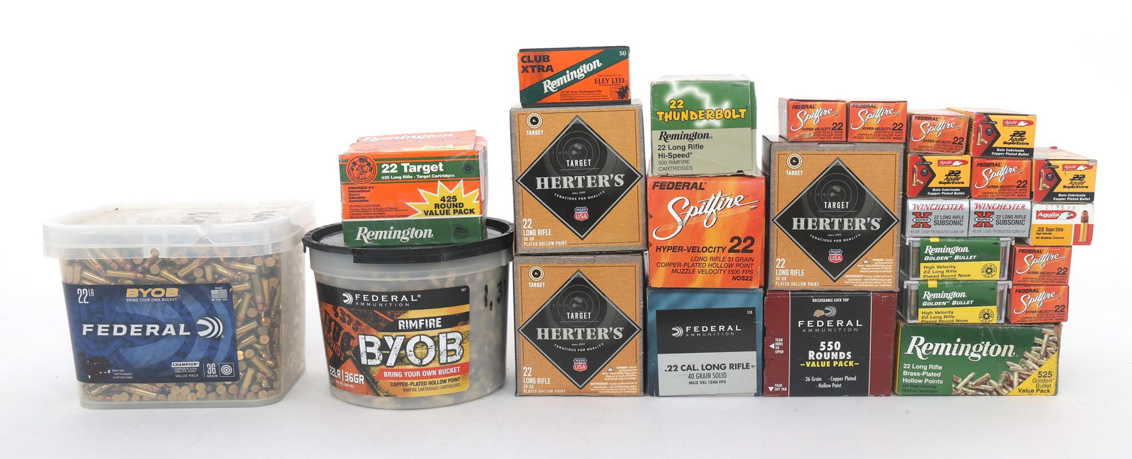 22 LR CALIBER RIFLE AMMUNITION - 60 POUNDS TGW (1 of 3)