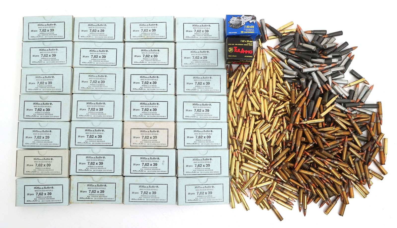 7.62x39 & 5.56mm CALIBER AMMUNITION - 35 LBS TGW (1 of 7)