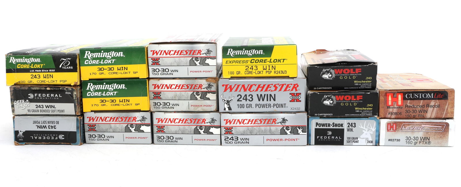 30-30 & 243 CALIBER RIFLE AMMUNITION - 16 LBS TGW (1 of 3)