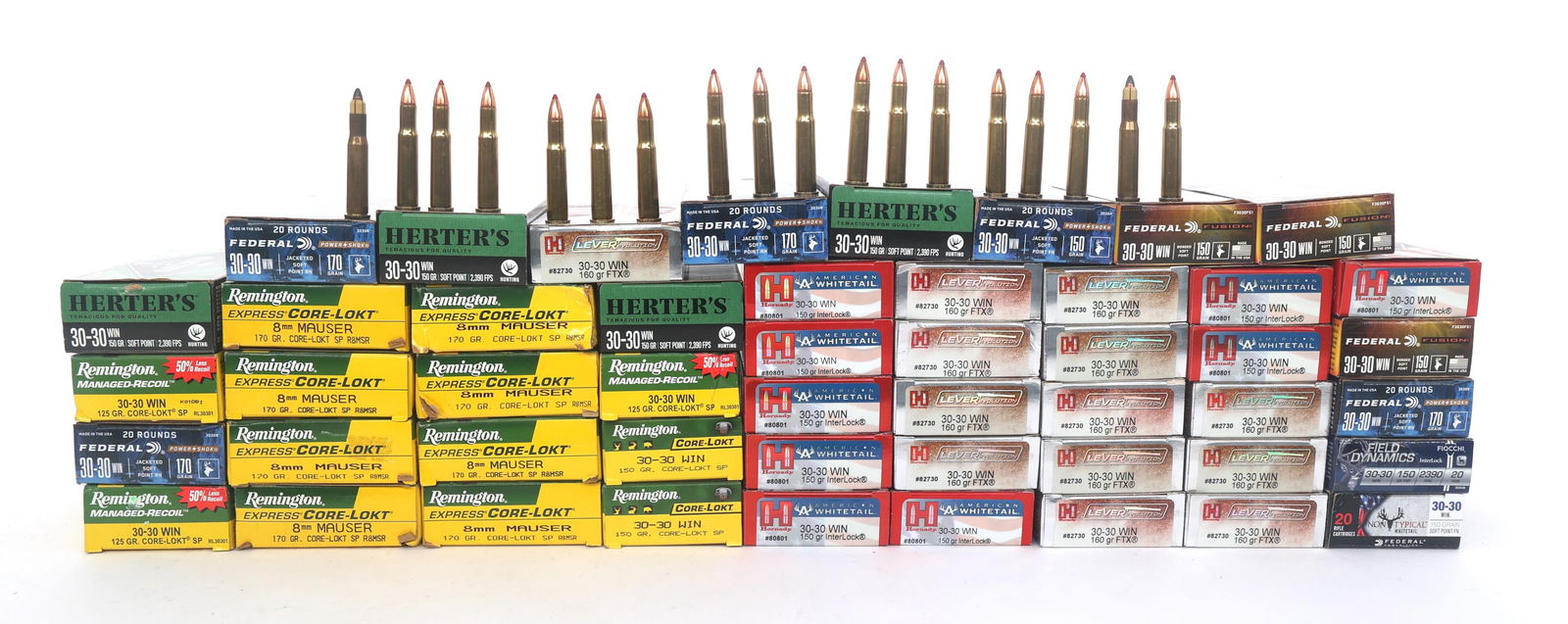 30-30 & 8mm CAL RIFLE AMMUNITION - 45 POUNDS TGW (1 of 4)