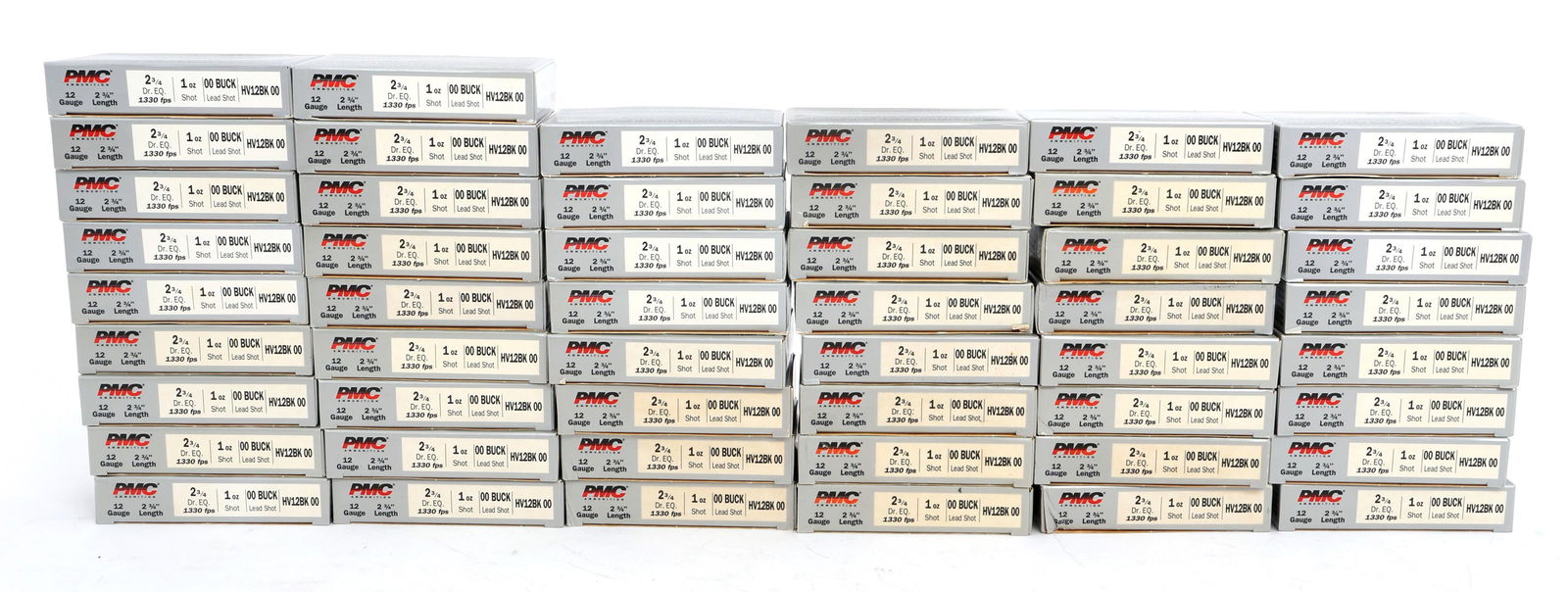 PMC 00 BUCK 12 GA SHOTGUN AMMUNITION 260 ROUNDS: PMC 00 BUCK 12 GA SHOTGUN AMMUNITION 260 ROUNDS 260 Rounds PMC 12 gauge 00 Buckshot shotgun ammunition. Caliber / Gauge: 12 Weight: 27 Pounds Note: Shipping & Payment Shipping: In-house shipping is av