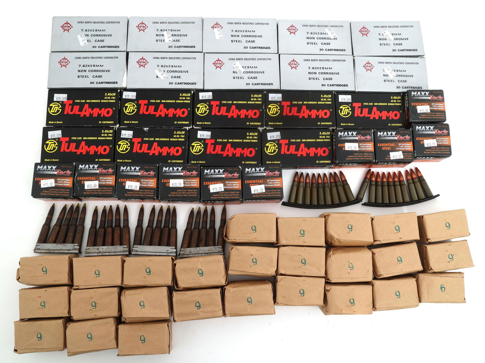 7.62x39 & 5.45x39 CALIBER AMMUNITION - 40 LBS TGW (1 of 5)
