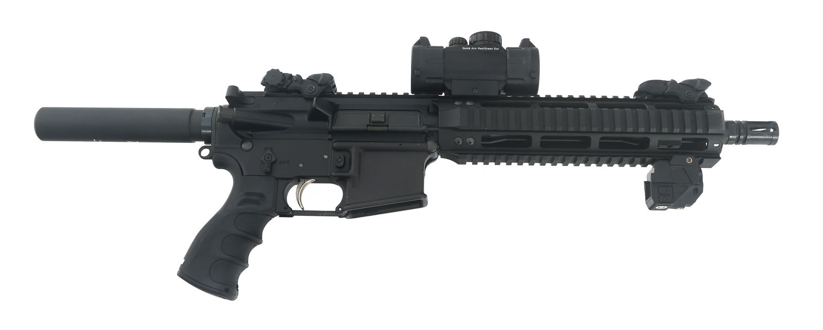 TED'S GUN SMITHING MODEL ST-15 5.56mm CAL PISTOL: TED'S GUN SMITHING MODEL ST-15 5.56mm CAL PISTOL Ted's Gun Smithing Model ST-15 5.56x45mm caliber semi automatic pistol. Spikes Tactical lower receiver. Hardened Arms barreled receiver. Aluminum quad