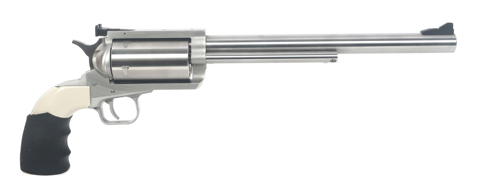 MAGNUM RESEARCH MODEL BFR .45-70 CALIBER REVOLVER: MAGNUM RESEARCH MODEL BFR .45-70 CALIBER REVOLVER Magnum Research Model BFR .45-70 caliber single action revolver. Stainless steel finish. Adjustable rear sight. Mounting plate for scope. Composite gr
