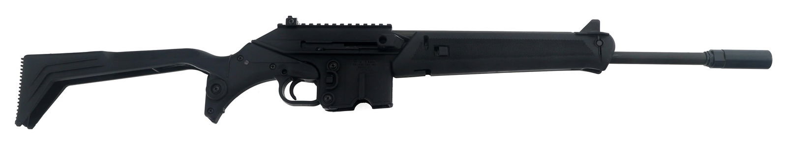 KEL-TEC SU-16 CAL 5.56x45mm CALIBER RIFLE: KEL-TEC SU-16 CAL 5.56x45mm CALIBER RIFLE Kel-Tec Model SU-16 5.56x45mm caliber semi automatic rifle. Matte black finish. Protected front sight. Adjustable rear sight. Flat top polymer receiver. Compo