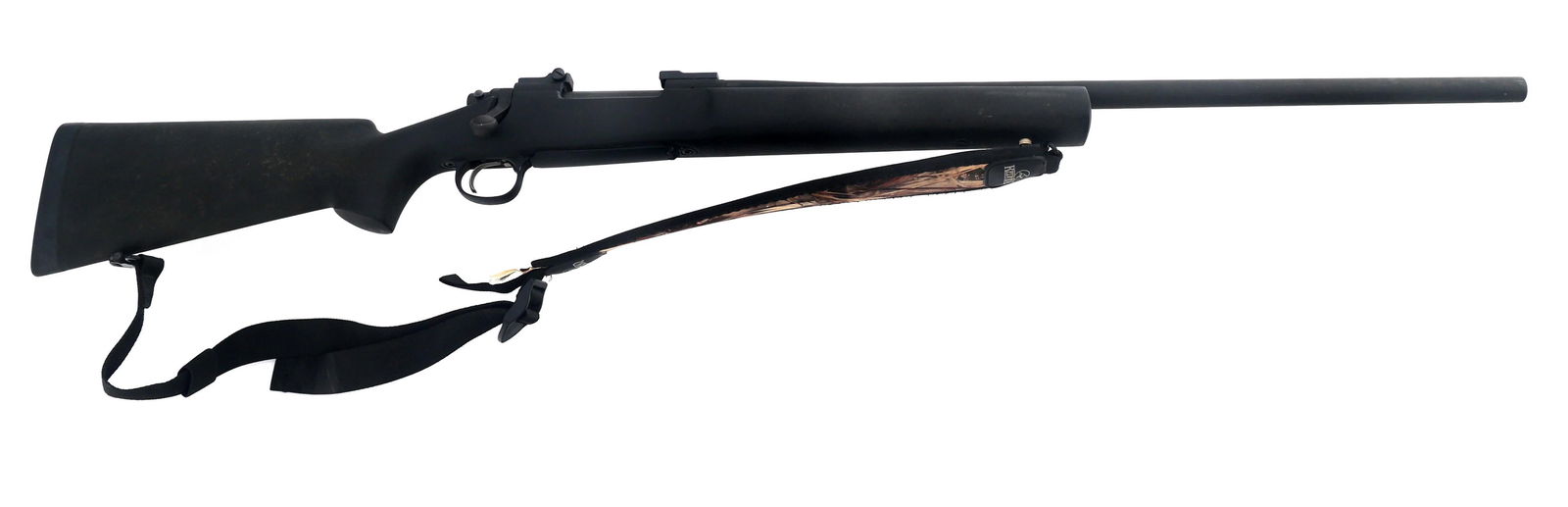 REMINGTON MODEL 700 300 WIN MAG CALIBER RIFLE: REMINGTON MODEL 700 300 WIN MAG CALIBER RIFLE Remington Model 700 300 Win Magnum caliber bolt action rifle. Bull barrel. Padded nylon sling. Composite stock with rubber butt pad. Caliber / Gauge 300 W
