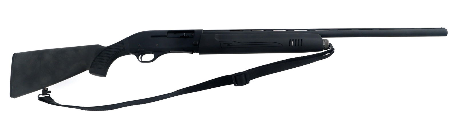 KAHN MODEL PHANTOM 12 GAUGE SEMI AUTO SHOTGUN: KAHN MODEL PHANTOM 12 GAUGE SEMI AUTO SHOTGUN Kahn Model Phantom 12 gauge semi automatic shotgun. Import stamped American Arms. 3" shells. Removable Improved Modified choke. Matte black finish. Vented