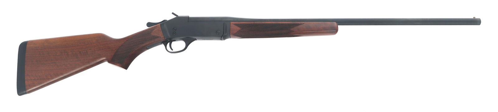 HENRY MODEL HO15-410 SINGLESHOT .410 GAUGE SHOTGUN: HENRY MODEL HO15-410 SINGLESHOT .410 GAUGE SHOTGUN Henry Model HO15-410 Singleshot .410 gauge shotgun. Bead front sight. Checkered wood stock. Recoil pad. Factory cardboard box with owner's literature