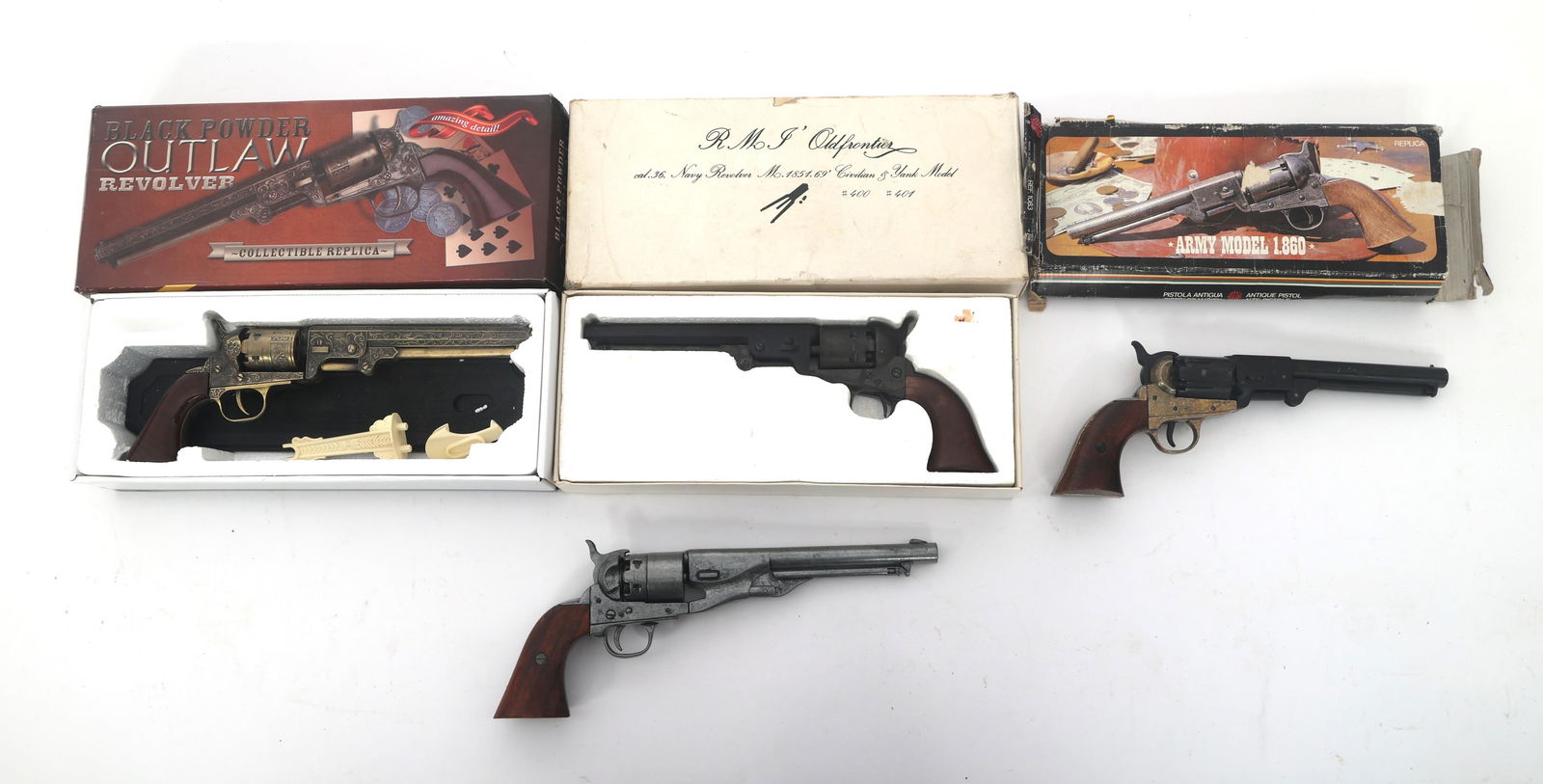 NON-FIRING DISPLAY MODEL REVOLVERS: NON-FIRING DISPLAY MODEL REVOLVERS Non-firing display model revolvers. Brands include RMJ, BKA, and others. Caliber / Gauge Dummy Non-firing Barrel Length: 8" Classification: Non-firearm Note: