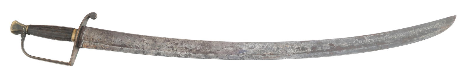 WAR OF 1812 US DRAGOON SWORD by OSBORN & GUNBY: WAR OF 1812 US DRAGOON SWORD by OSBORN & GUNBY War of 1812 US Dragoon Sword. Single edged blade with fuller. Double etched with floral and US patriotic patterns. Maker marked by Osborne & Gunby on the