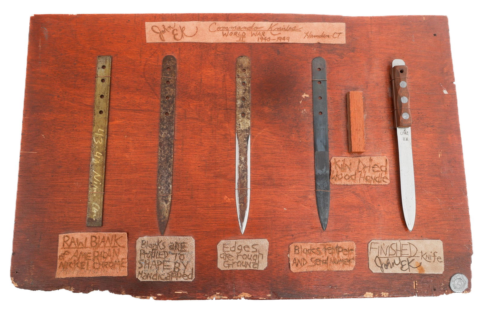 WWII EK COMMANDO KNIFE DEVELOPMENT DISPLAY BOARD (1 of 11)