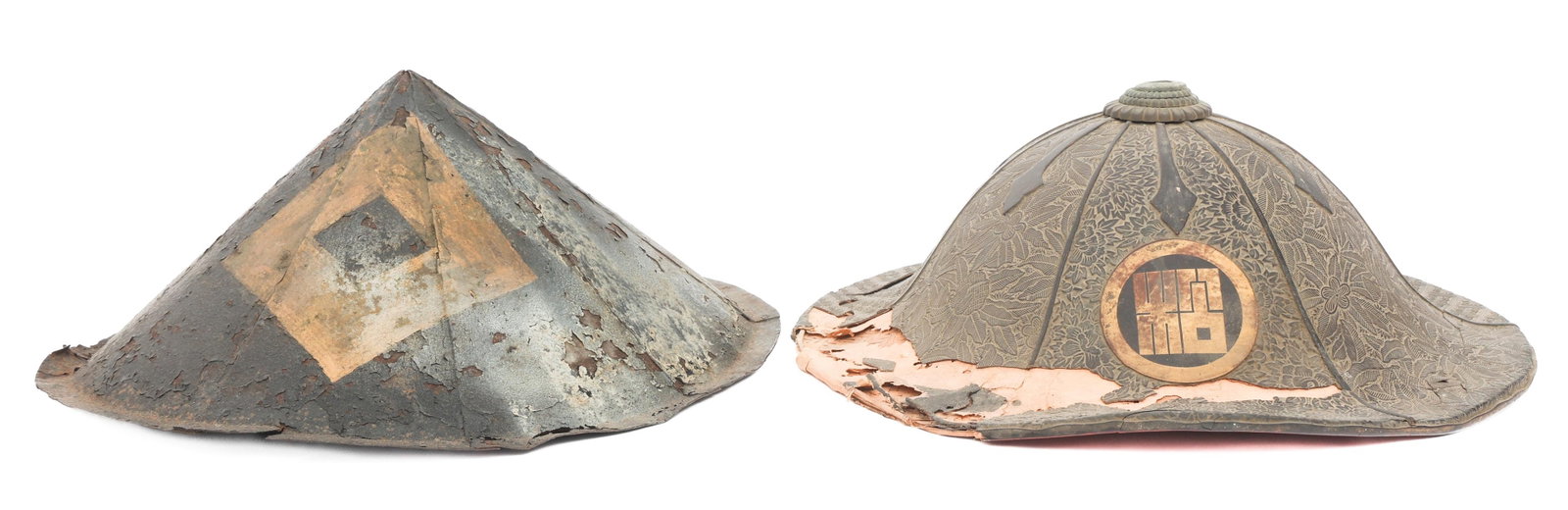 EDO PERIOD JAPANESE JINGASA LACQUER & IRON HELMETS (1 of 14)