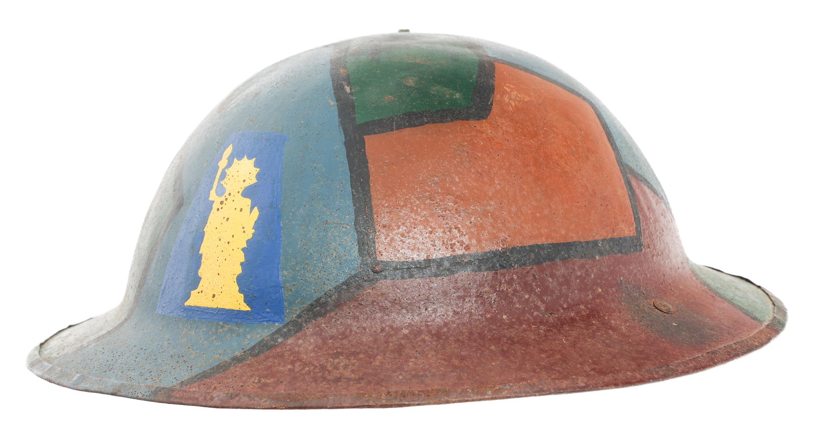 WWI US ARMY AEF 77th INFANTRY DIV COMBAT HELMET (1 of 13)