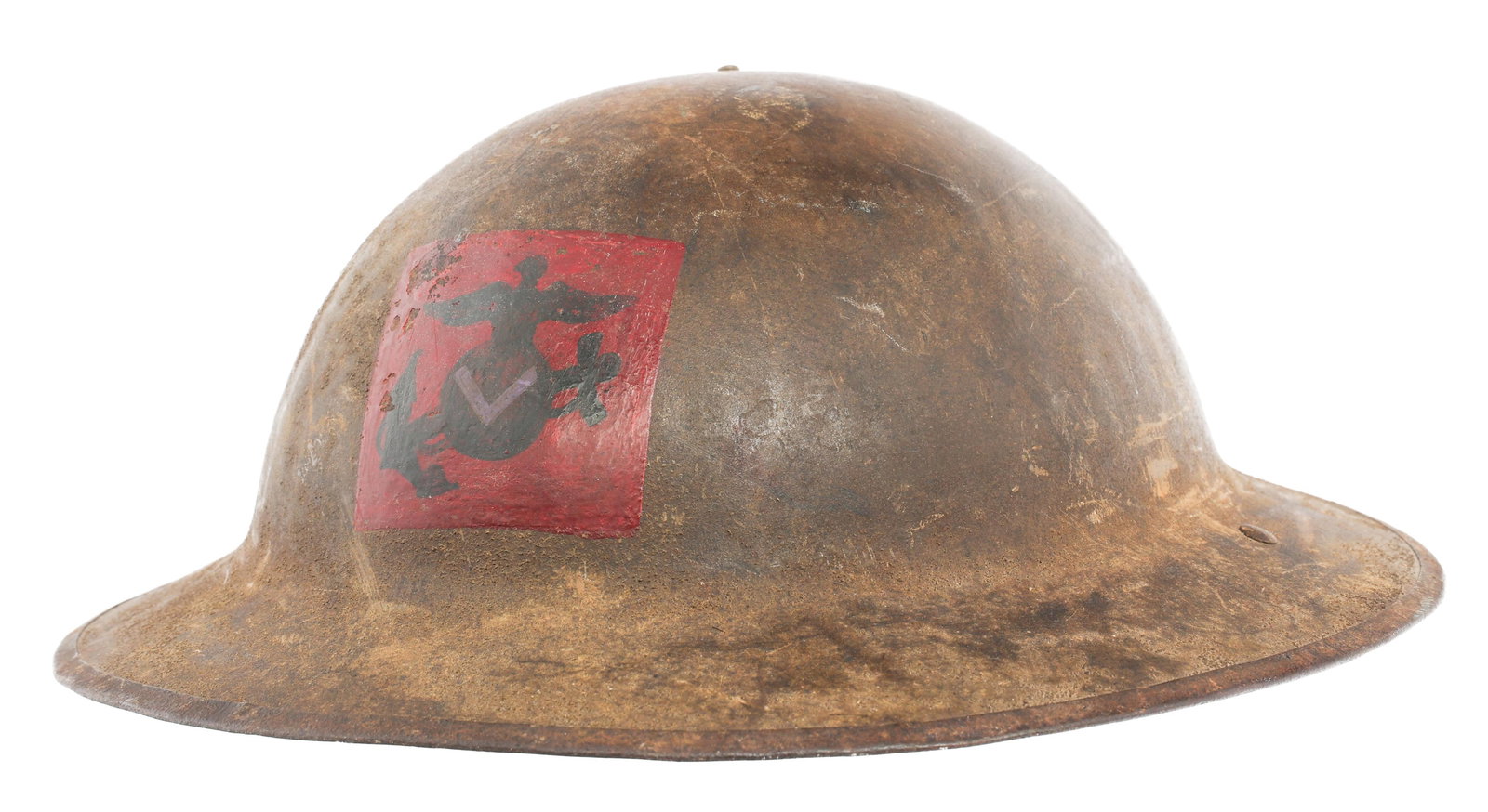 WWI USMC 11th MARINE REGT. MACHINE GUN CO HELMET (1 of 13)