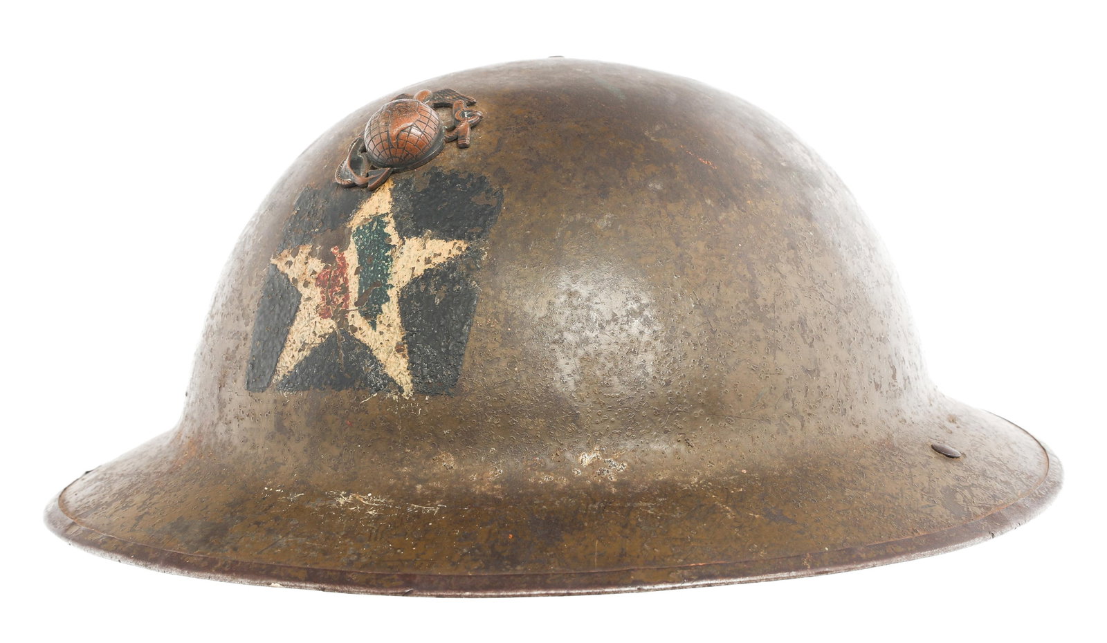 WWI USMC 2nd DIV HQ 5th MARINE REGIMENT MKI HELMET (1 of 14)