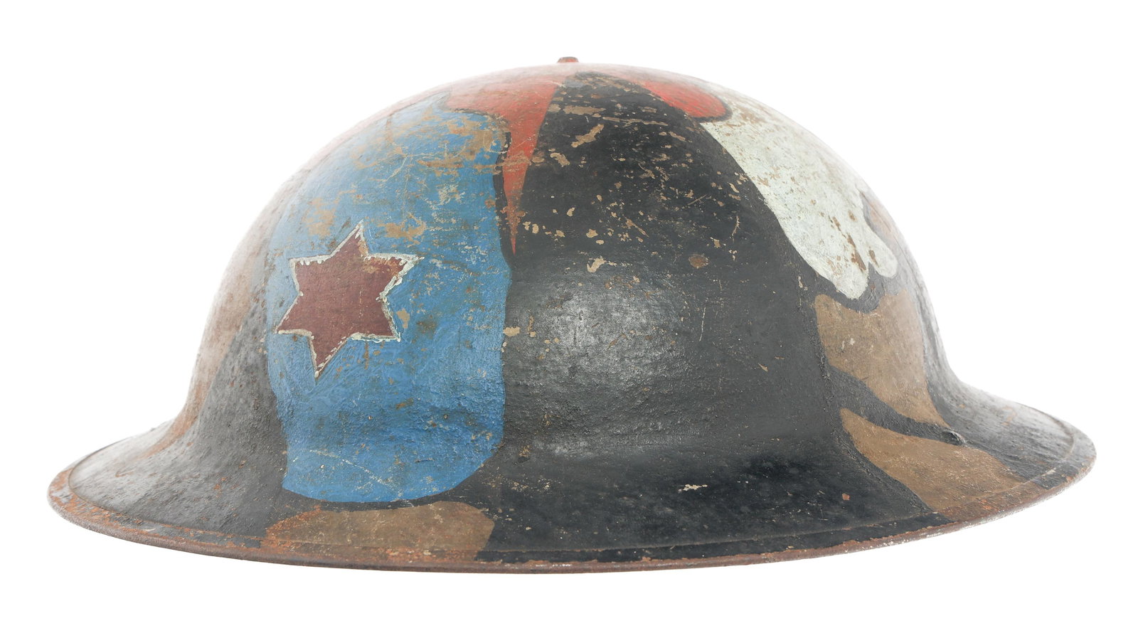WWI US ARMY 6th INFANTRY DIV. M1917 PAINTED HELMET: WWI US ARMY 6th INFANTRY DIV. M1917 PAINTED HELMET WWI US Army Expeditionary Force 6th Infantry Division M1917 Doughboy Camouflage Painted Combat Helmet. Frontal hand-painted 1st Infantry Division ins