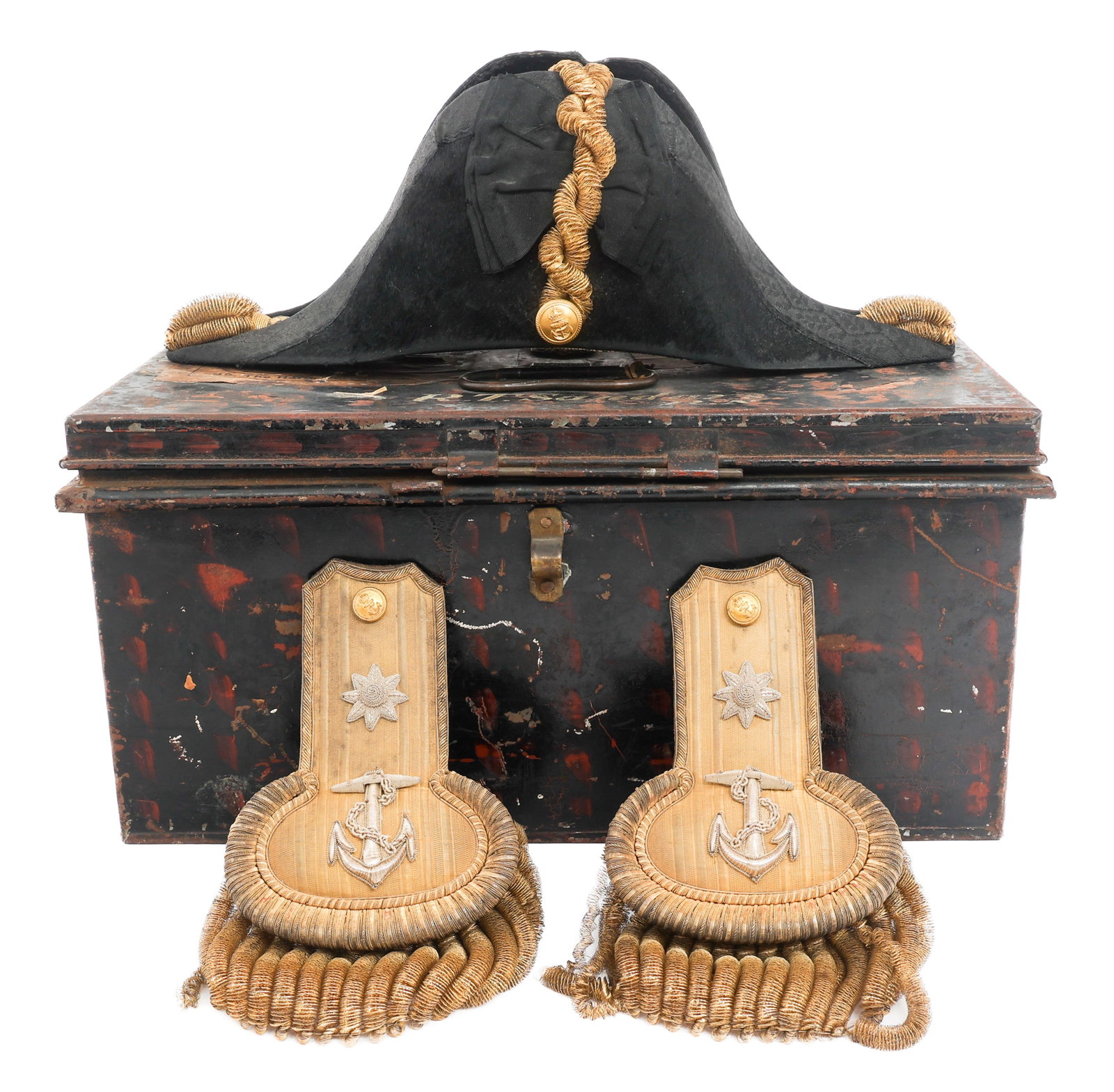 WWII BRITISH SURGEON VICE-ADMIRAL BICORNE HAT (1 of 20)