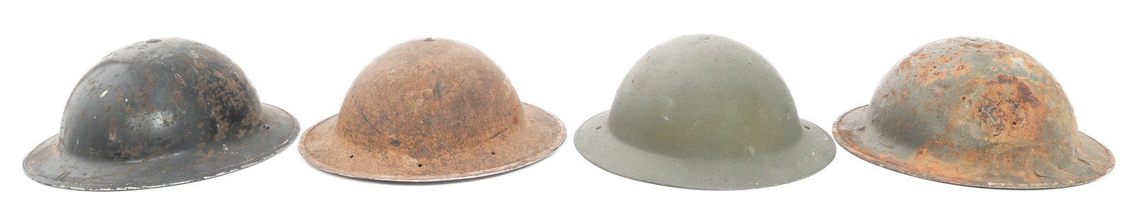 WWII BRITISH MARK II BRODIE HELMETS & LINERS (1 of 20)