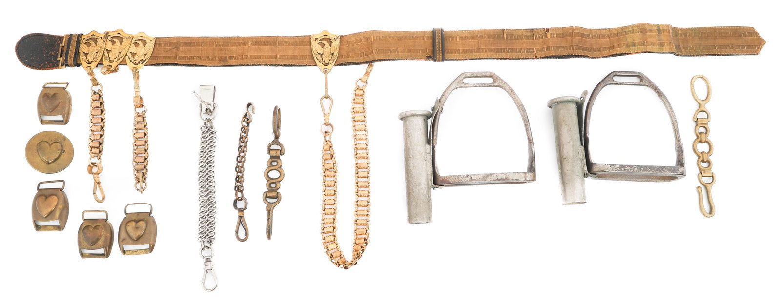 US M1872 OFFICER BELT, STIRRUPS, & BELT HANGERS (1 of 14)