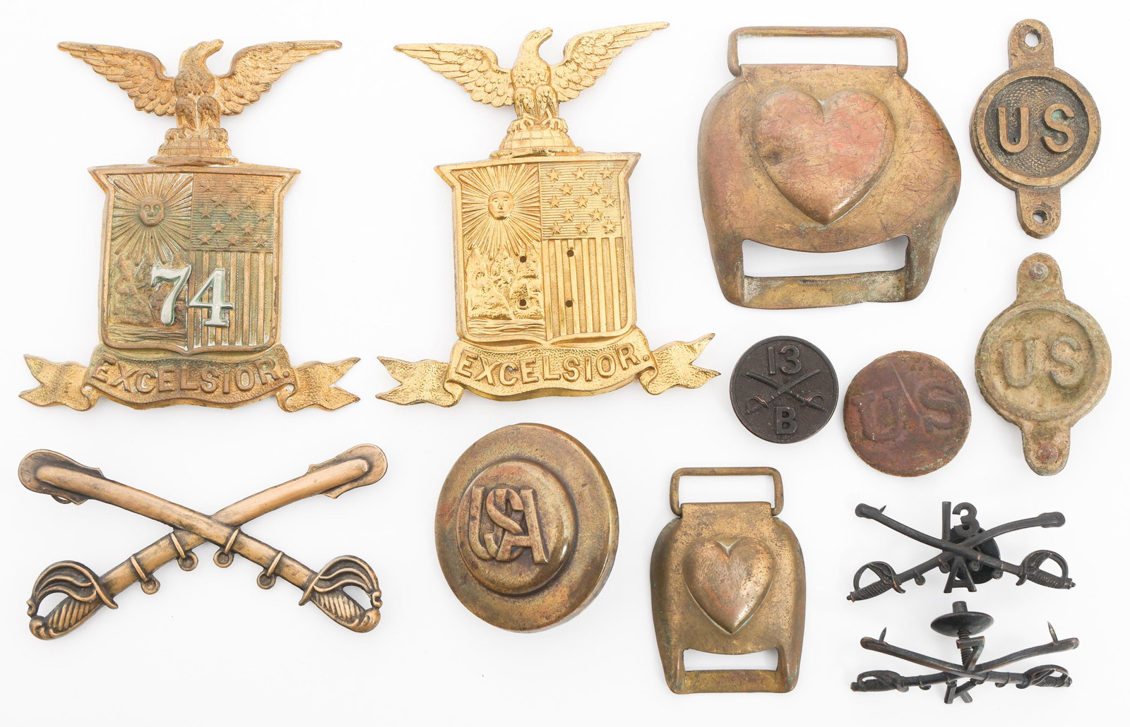 INDIAN WARS - SPAN-AM WAR US BADGES, BUCKLES & PIN (1 of 10)