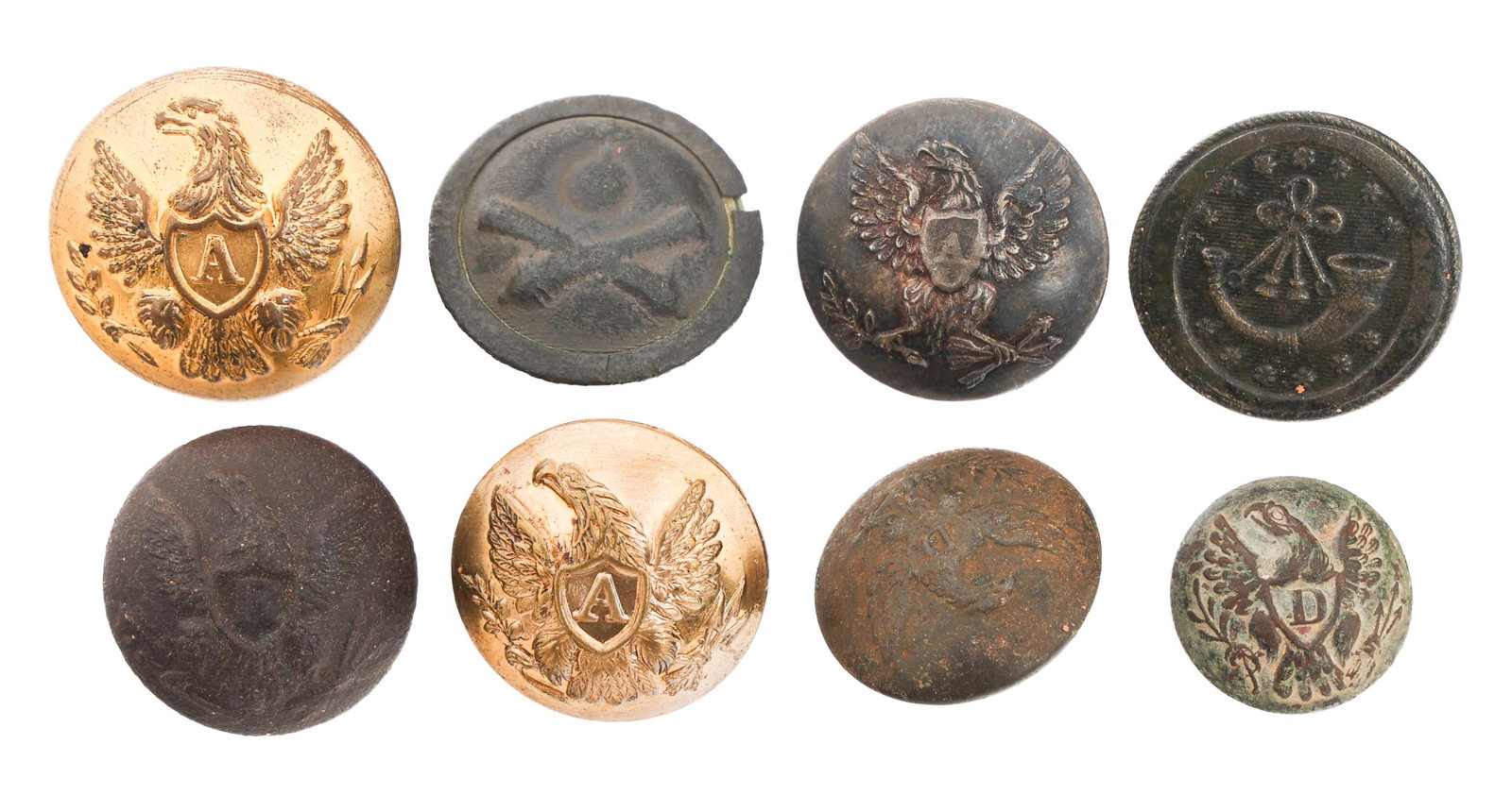 19th C. US ARMY UNIT EMBLEM UNIFORM BUTTONS (1 of 18)