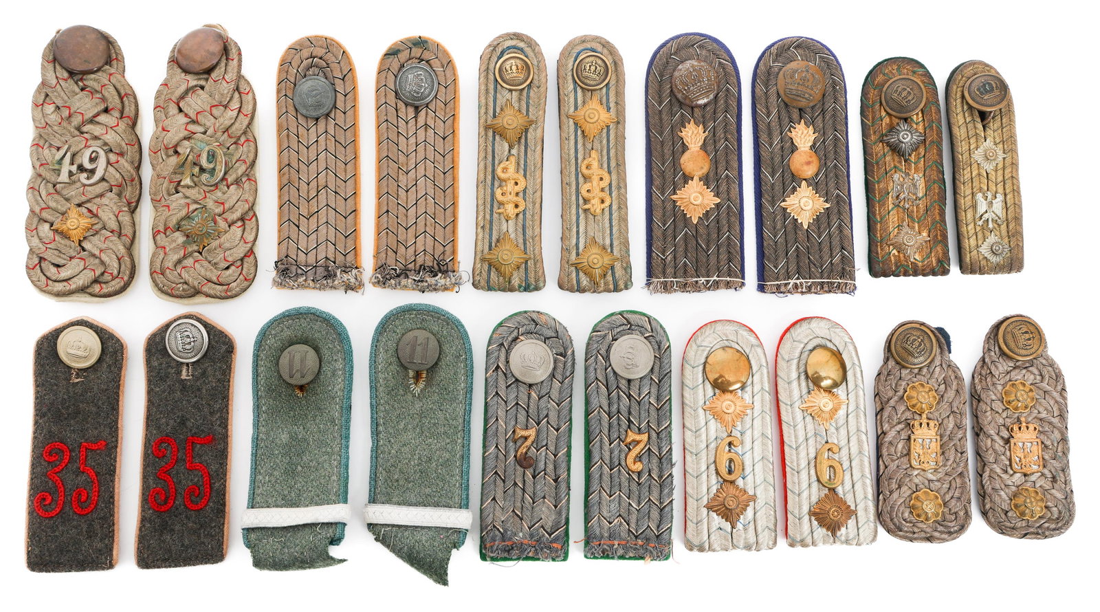 WWI IMPERIAL GERMAN EM & OFFICER SHOULDER BOARDS (1 of 14)