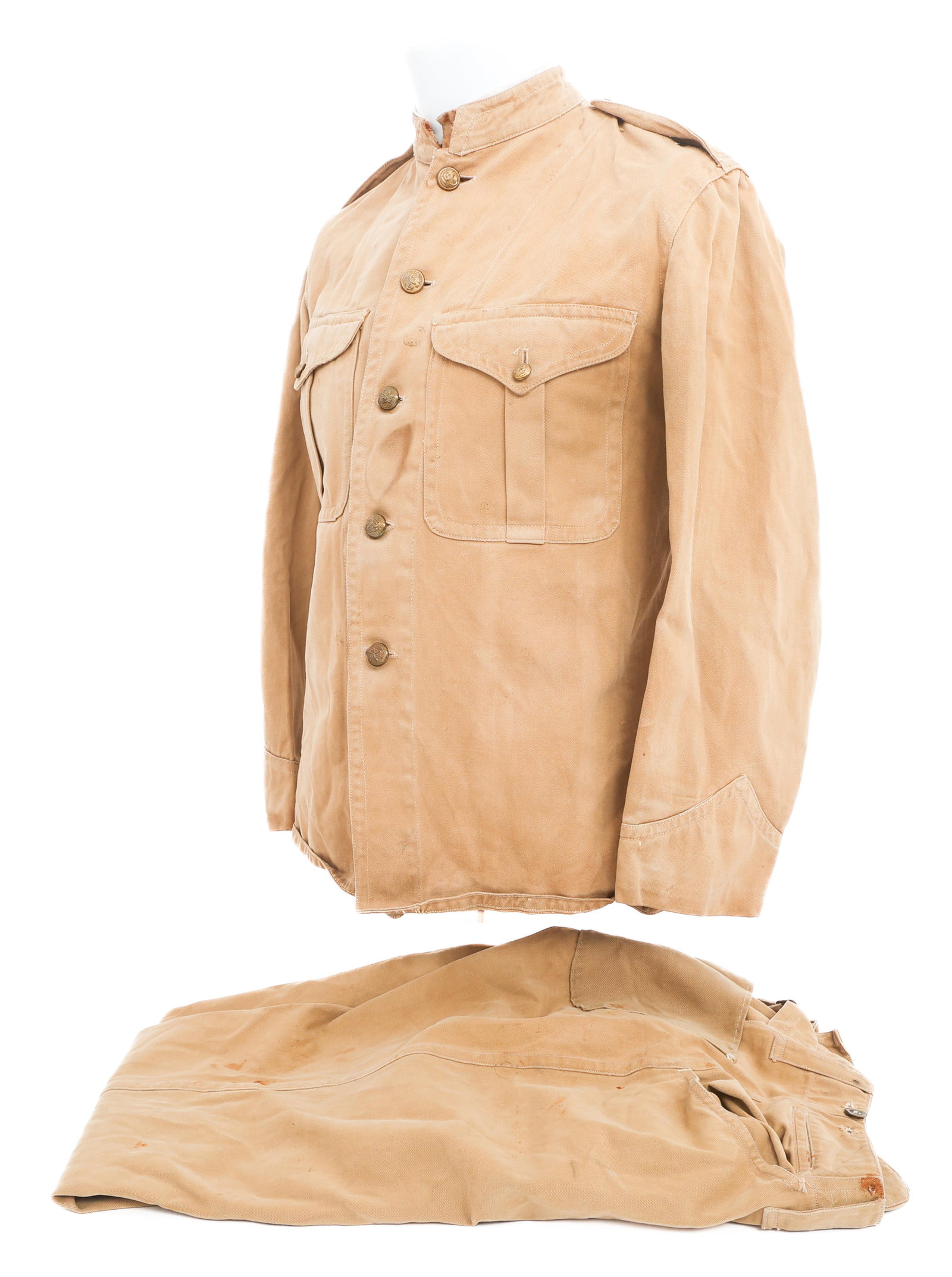 WWI USMC NAMED M1912 KHAKI SUMMER UNIFORM SET (1 of 11)