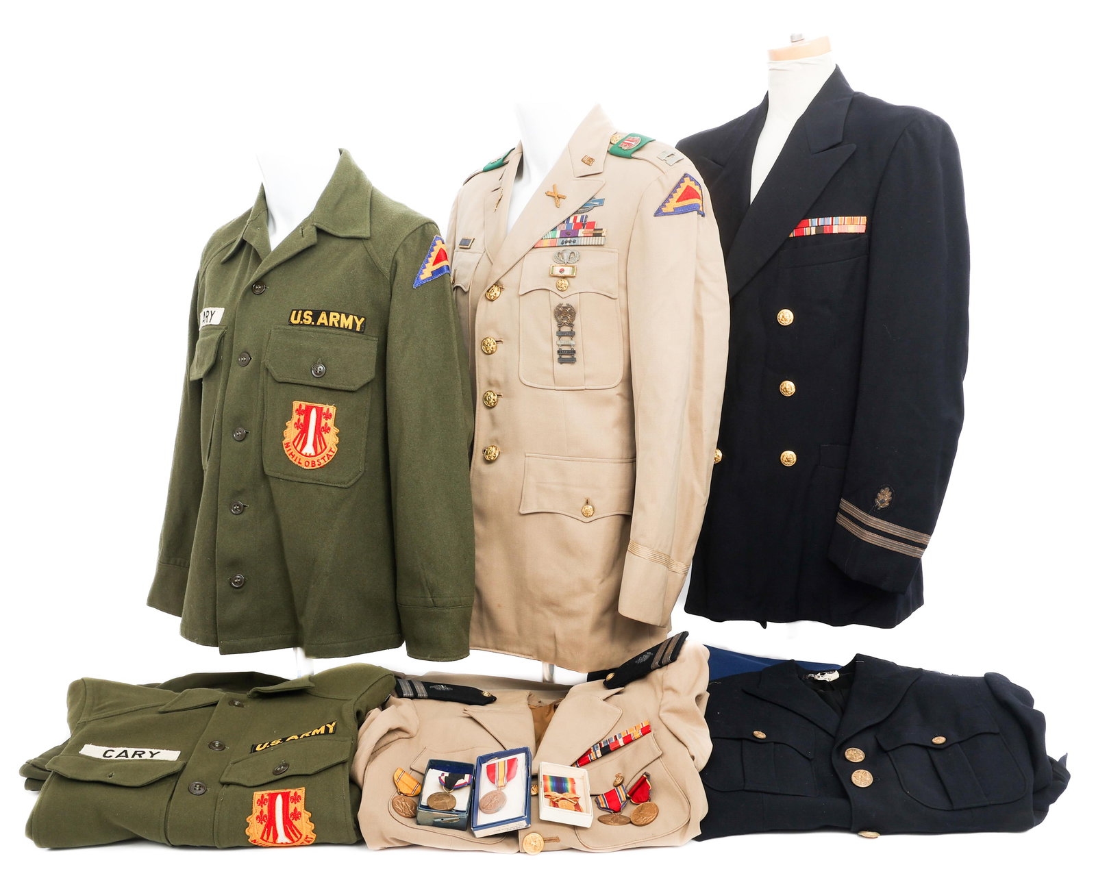 WWII - 1950S US ARMY & US NAVY UNIFORM GROUPING (1 of 20)