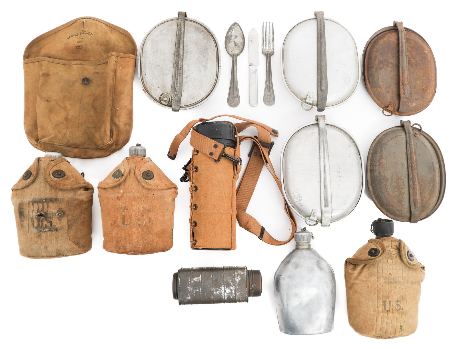 WWI US ARMY CANTEENS, MESS KITS & FIELD GEAR (1 of 17)