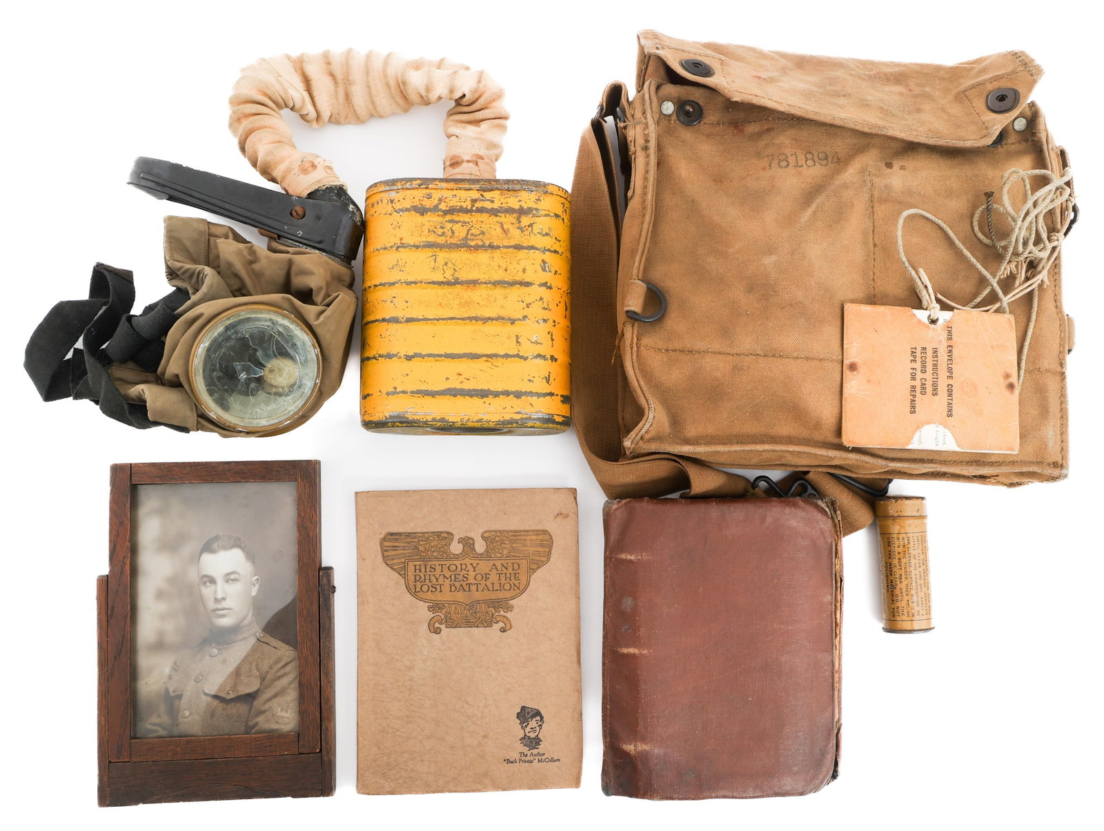 WWI US ARMY COE GAS MASK, GEAR, & PHOTO (1 of 20)