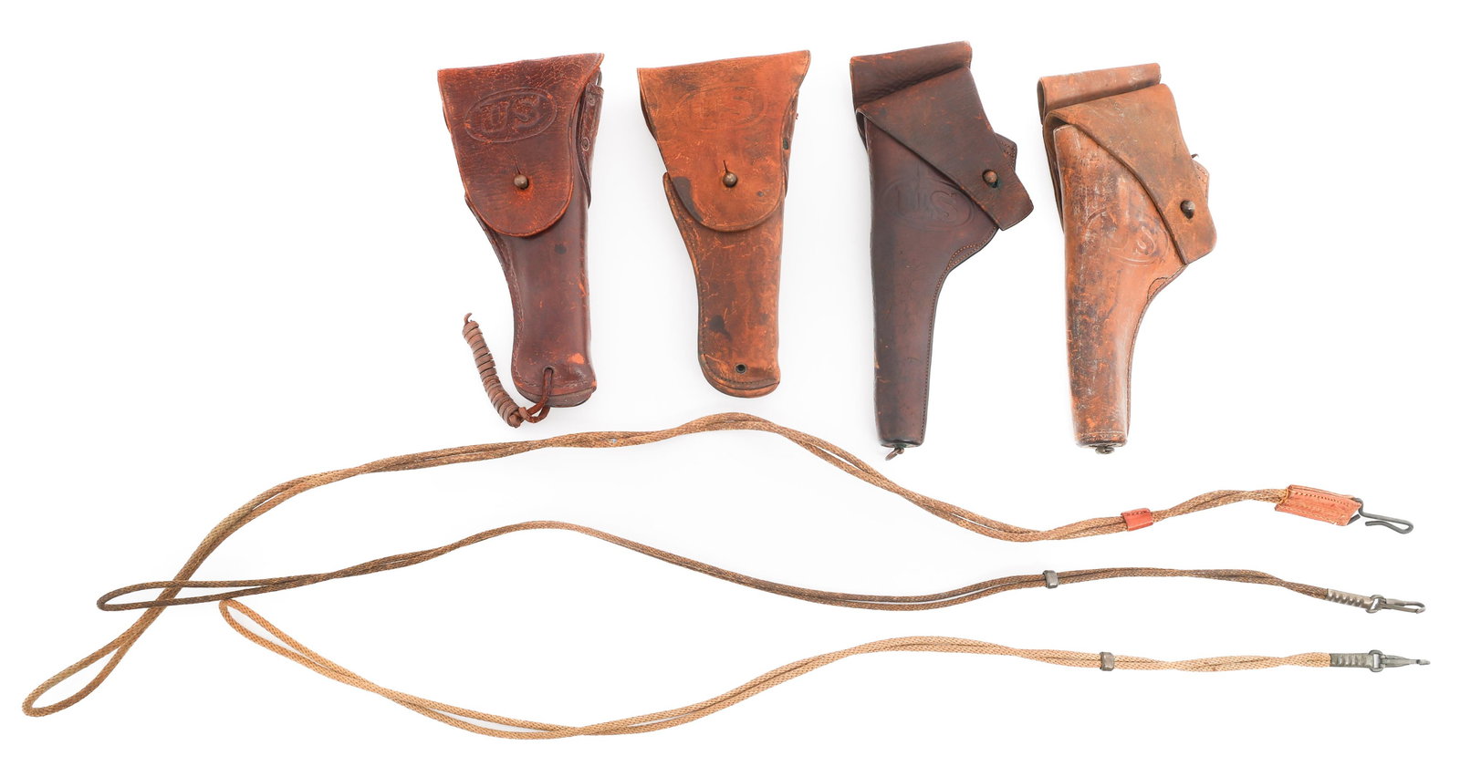 WWI - WWII US ARMY PISTOL HOLSTERS & LANYARDS (1 of 20)
