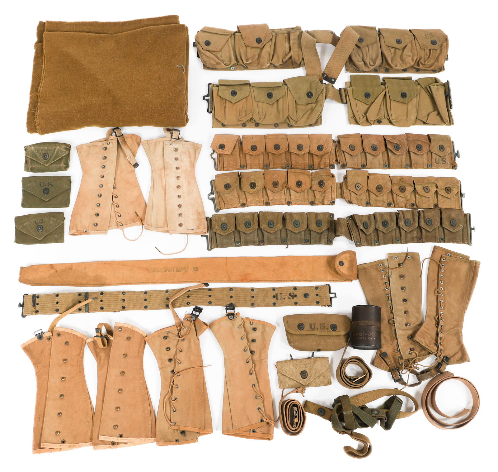 WWI - WWII US FIELD GEAR, BAR MAG & CARTRIDGE BELT (1 of 19)