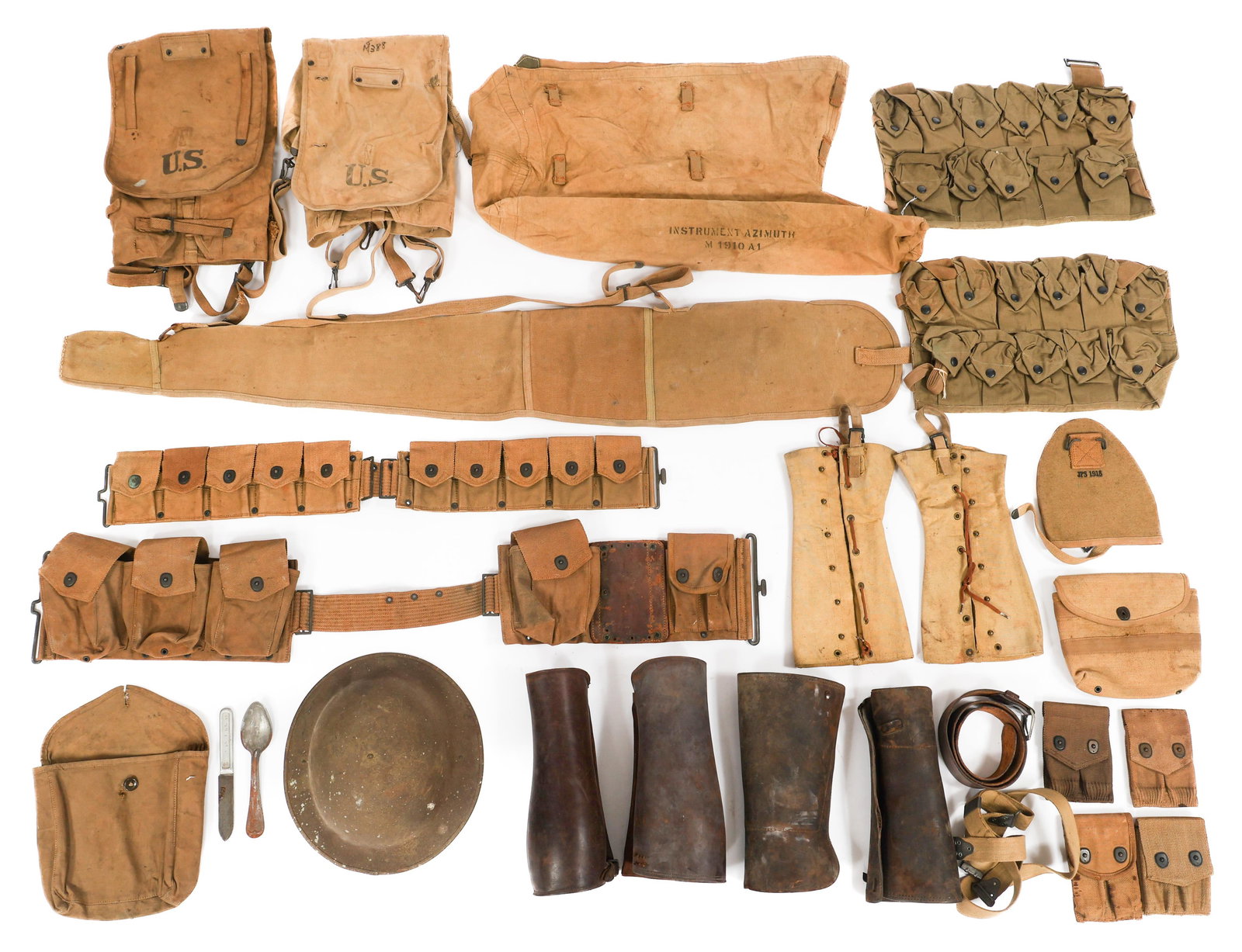 WWI US M1917 HELMET, HAVERSACK & FIELD GEAR (1 of 20)