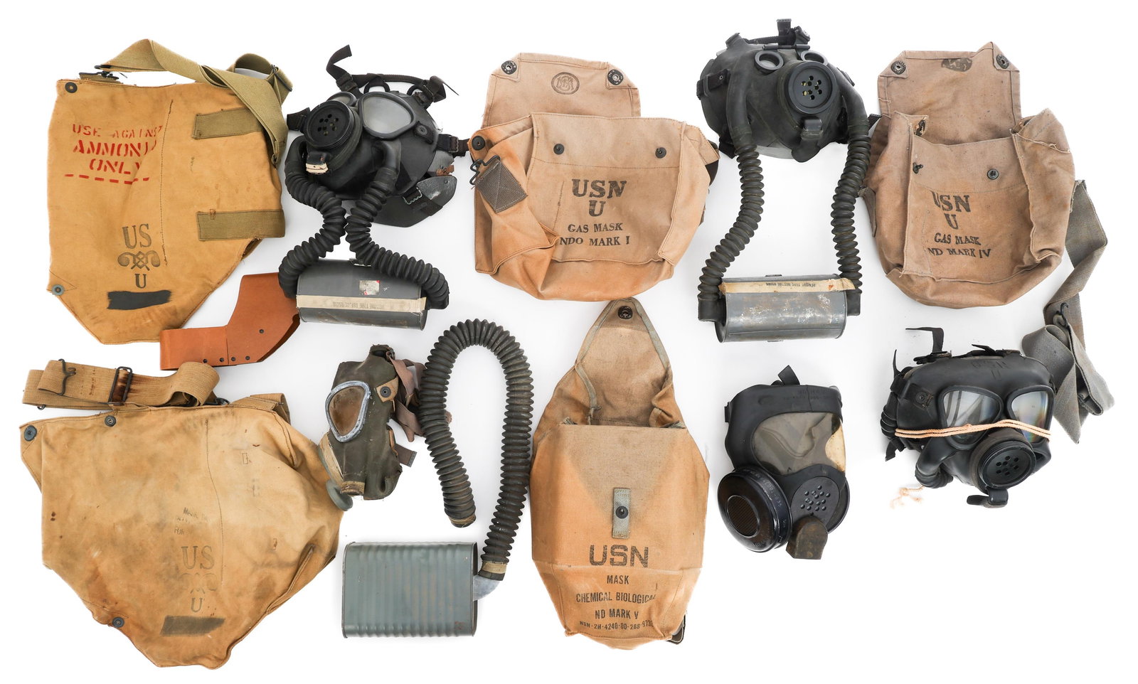 WWII - COLD WAR US NAVY & CHEMICAL CORPS GAS MASKS (1 of 20)